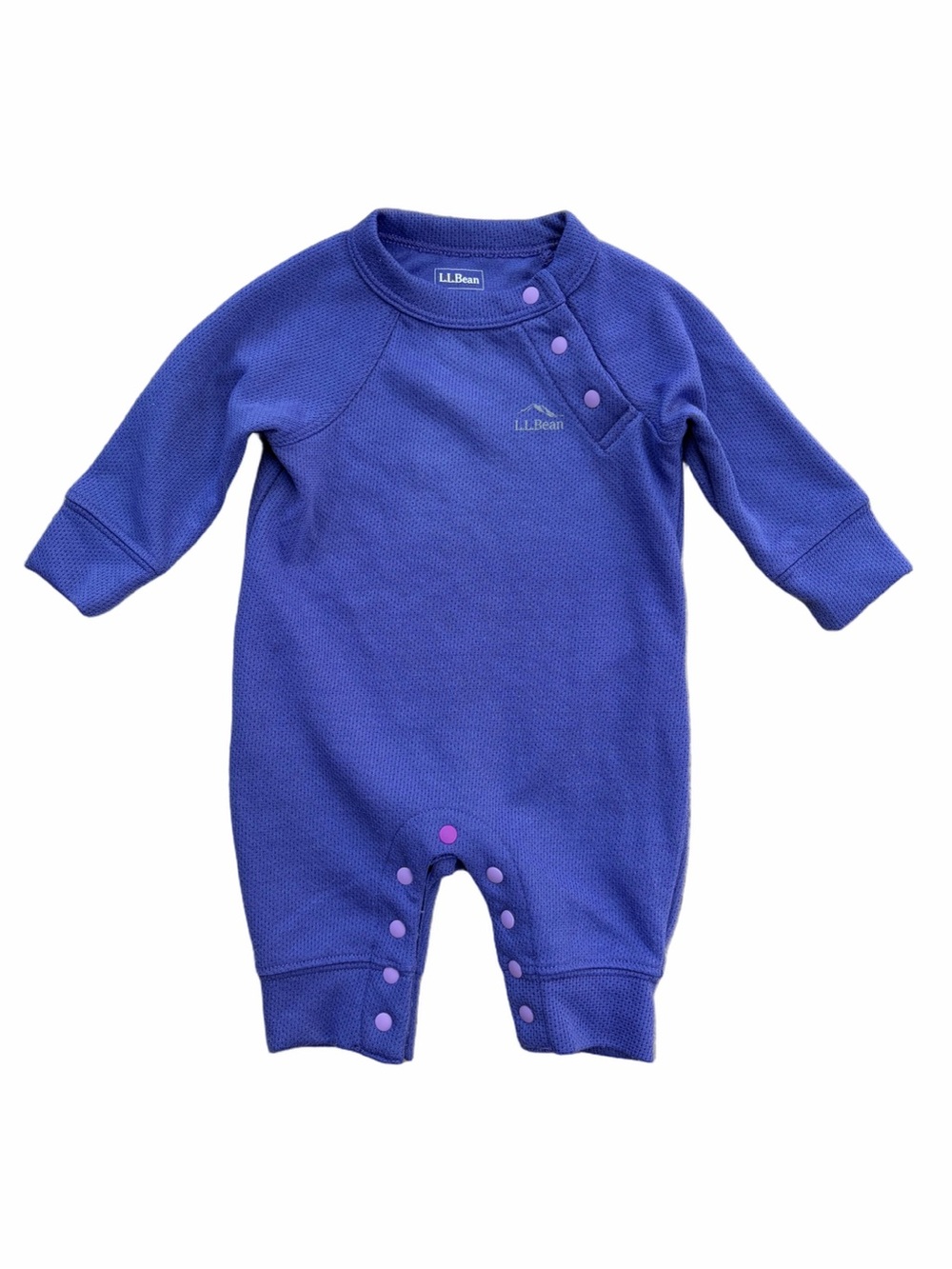 LL Bean Size 0-3 Months Wicked Warm Underwear Baselayer One Piece Purple